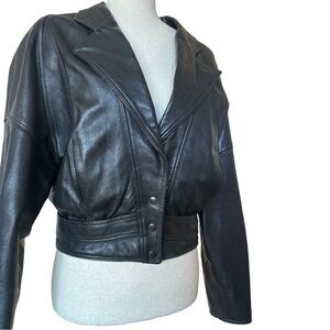 90’s black leather jacket size small women’s